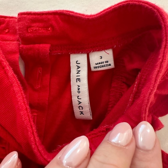 EUC Red Janie and Jack Top with Ruffles and Bow 3T - Picture 2 of 3